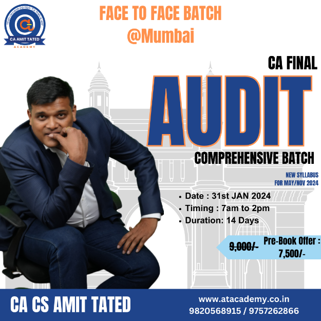 CA FINAL - AUDIT COMPREHENSIVE BATCH (FACE TO FACE MUMBAI)