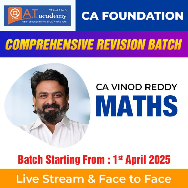 Picture of CA FOUNDATION COMPREHENSIVE REVISION MATHS BATCH BY CA VINOD REDDY