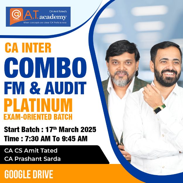 Picture of CA Inter Combo FM & Audit Platinum Exam-Oriented Batch By CA Prashant Sarda & CA Amit Tated