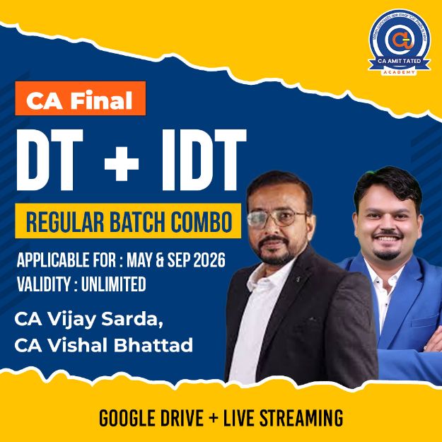 Picture of CA Final DT + IDT Regular Batch Combo | For May & Sep 2026 Attempts | CA Vijay Sarda & CA Vishal Bhattad