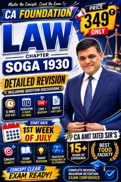Picture of CA Foundation – Law Chapter Wise Revision | By CA Amit Tated